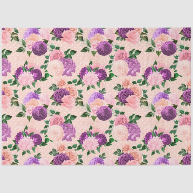 Design der Serie Peach, Pink und Lavendel 3 Seidenpapier (Vorderseite)