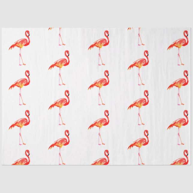 Design der Serie Watercolor Flamingo 5 Seidenpapier (Vorderseite)
