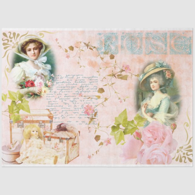 Design der Shabby Chic-Serie 19 Seidenpapier (Vorderseite)