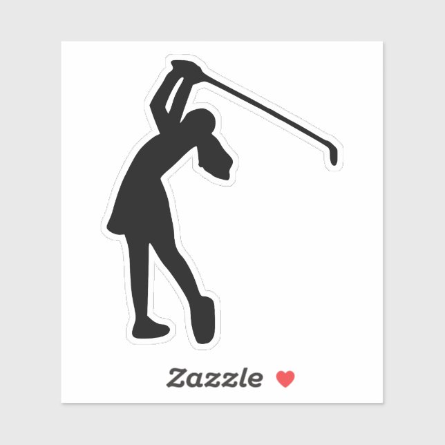 Design der Silhouette für Golfer Aufkleber (Blatt)