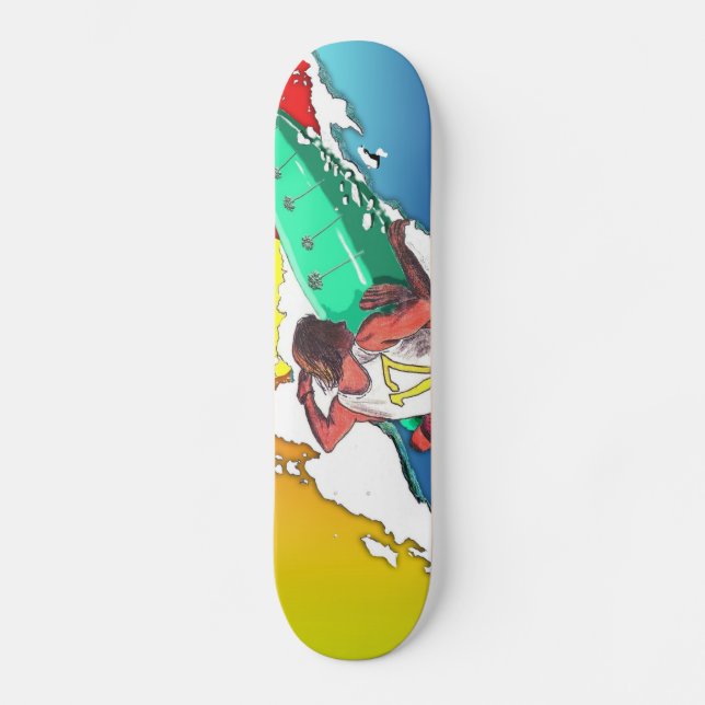 Design der Skateboard-Decke für Sunset Surfer Surf Skateboard (Vorderseite)