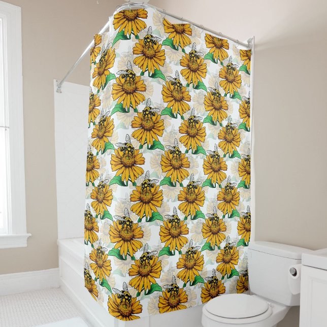 Design der Sonnenblumen-Blume Duschvorhang (Von Creator hochgeladen)