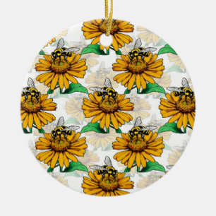 Design der Sonnenblumen-Blume Keramik Ornament