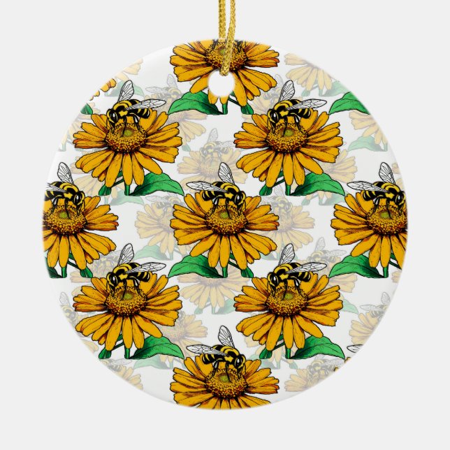 Design der Sonnenblumen-Blume Keramik Ornament (Vorne)