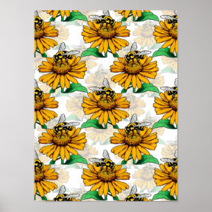 Design der Sonnenblumen-Blume Poster