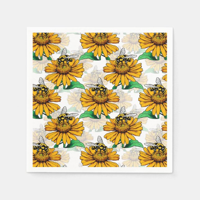 Design der Sonnenblumen-Blume Serviette (Vorderseite)