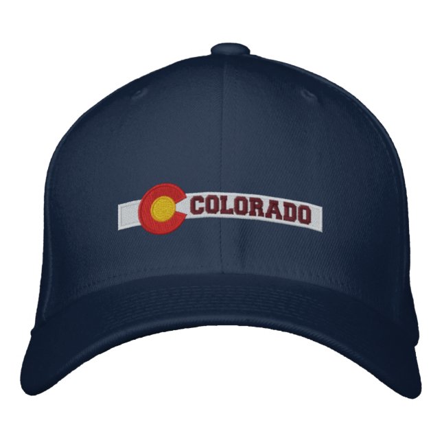 Design der Staatsflagge Colorado Bestickte Baseballkappe (Vorderseite)