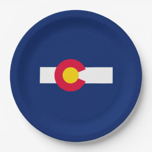 Design der Staatsflagge Colorado Pappteller