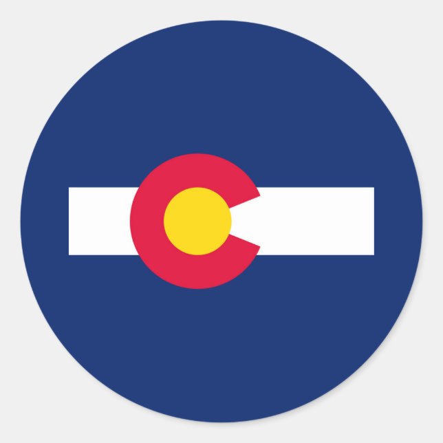 Design der Staatsflagge Colorado Runder Aufkleber (Vorderseite)