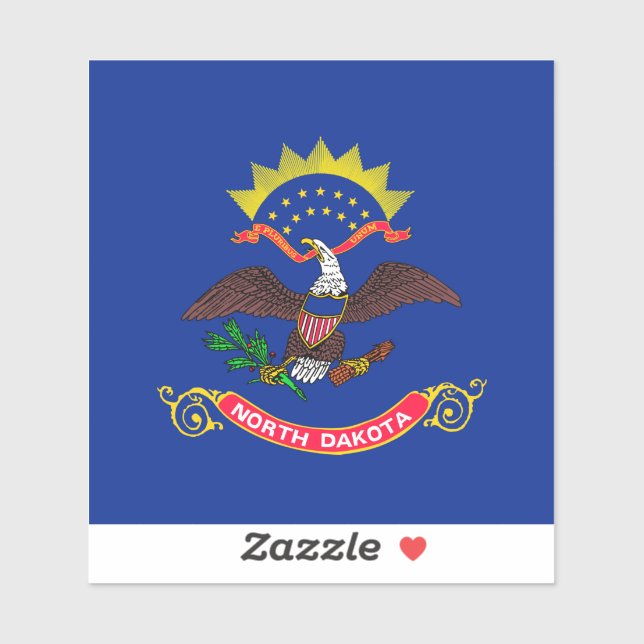 Design der Staatsflagge Nord-Dakota Aufkleber (Blatt)