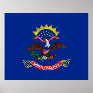 Design der Staatsflagge Nord-Dakota Poster