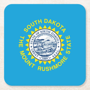Design der Staatsflagge Süd-Dakota Rechteckiger Pappuntersetzer