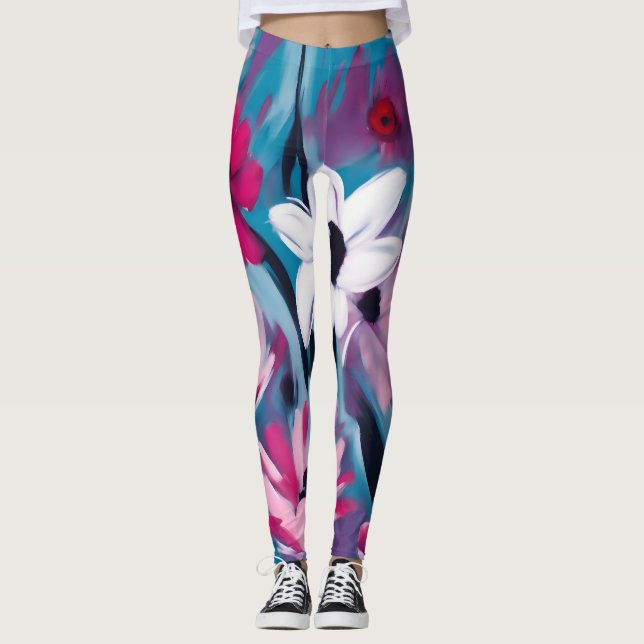 Design der Summer Blume Leggings (Vorderseite)