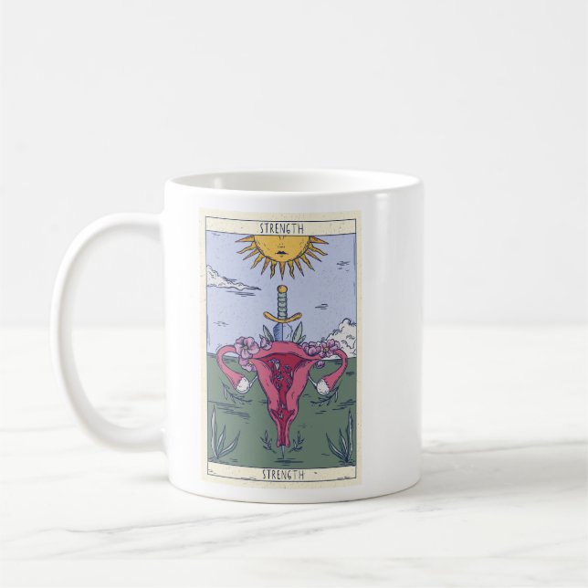 Design der Tarot-Karte für Uterus-Stärke Kaffeetasse (Links)