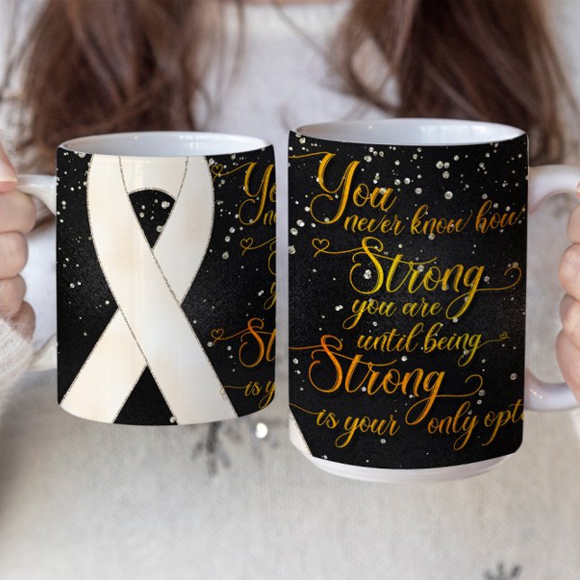 Design der Tasse "White Awareness Ribbon" (Von Creator hochgeladen)