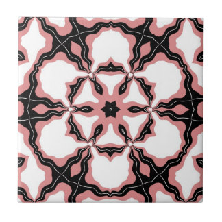 Design der Tile, Rosa, Weiß und Schwarz-Blume Fliese
