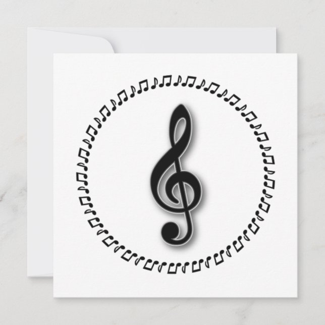 Design der Treble Clef-Musiknote Einladung (Vorderseite)