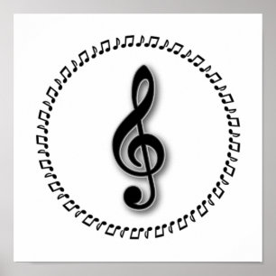Design der Treble Clef-Musiknote Poster