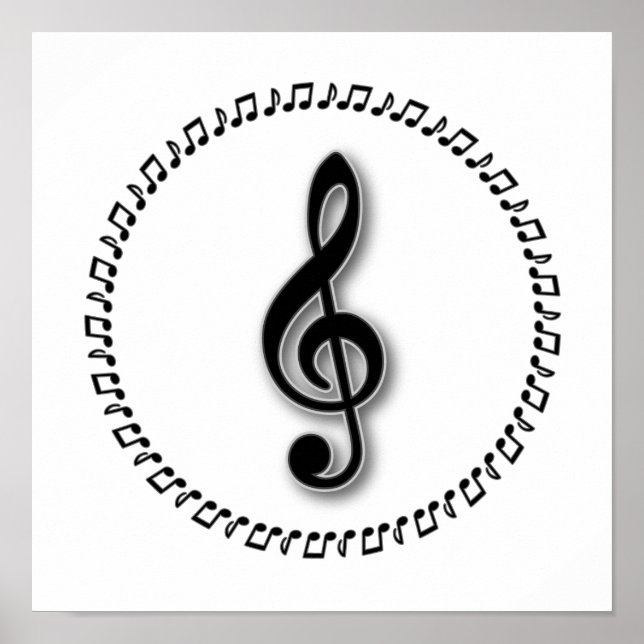 Design der Treble Clef-Musiknote Poster (Vorne)