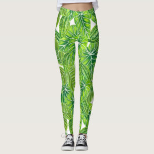 Design der tropischen Blätter in Aquarellen Leggings