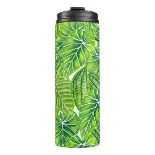 Design der tropischen Blätter in Aquarellen Thermosbecher