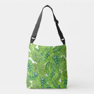 Design der tropischen Blätter in Aquarellen Tragetaschen Mit Langen Trägern