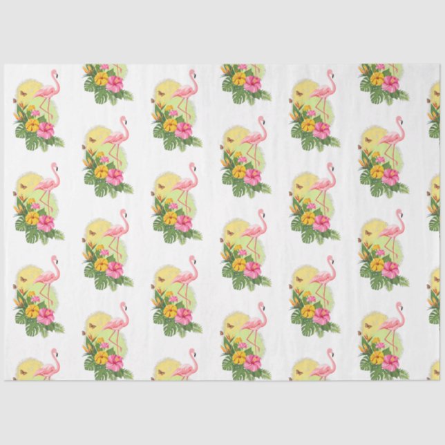 Design der tropischen Flamingo-Serie 11 Seidenpapier (Vorderseite)