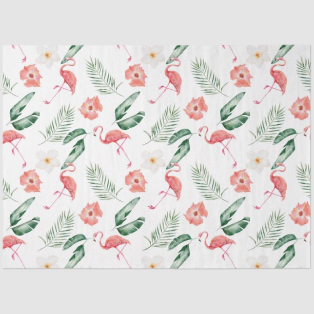 Design der tropischen Flamingo-Serie 17 Seidenpapier (Vorderseite)