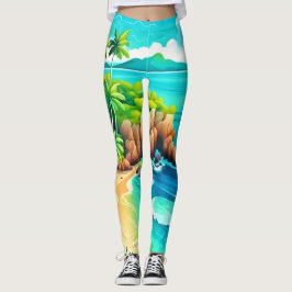 Design der tropischen Küstenblicke Leggings
