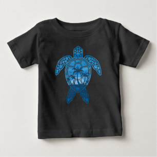 Design der tropischen Meeresschildkröten in Blau Baby T-shirt