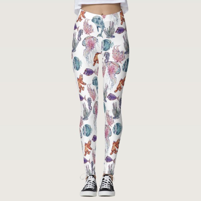 Design der Unterwasserfarben-Reihe 2 Leggings (Vorderseite)