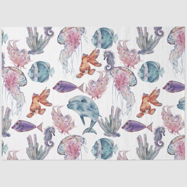 Design der Unterwasserfarben-Reihe 2 Seidenpapier (Vorderseite)