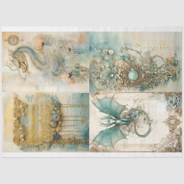 Design der viktorianischen Drachenreihe 5 Seidenpapier (Vorderseite)