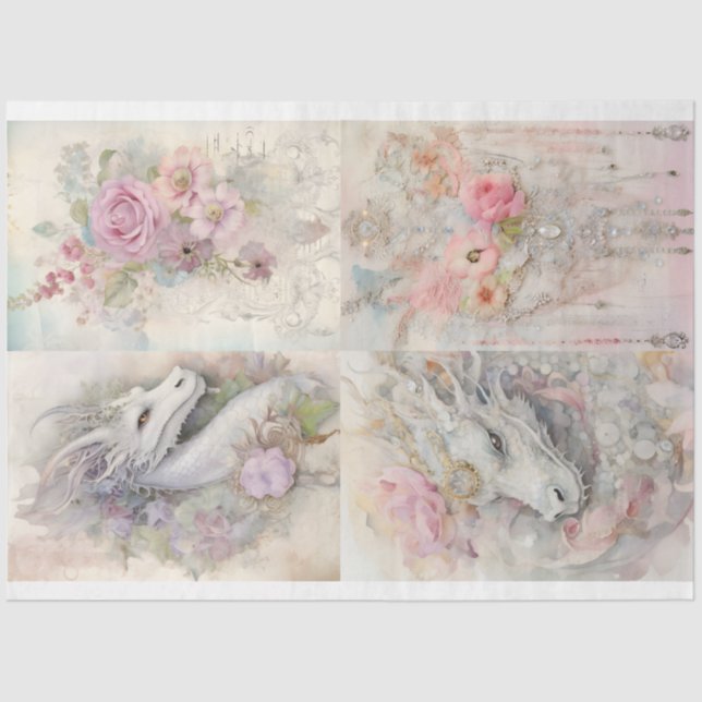 Design der viktorianischen Drachenreihe 9 Seidenpapier (Vorderseite)