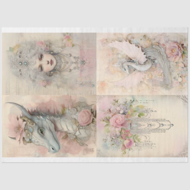 Design der viktorianischen Dragon-Serie 12 Seidenpapier (Vorderseite)