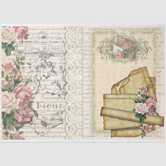 Design der viktorianischen Shabby Chic-Serie 3 Seidenpapier (Vorderseite)