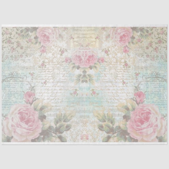 Design der Vintagen blauen Junk-Serie 6 Seidenpapier (Vorderseite)