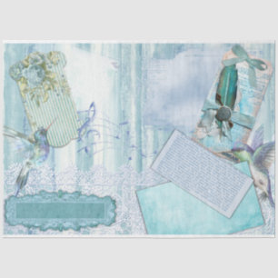 Design der Vintagen blauen Serie 9 Seidenpapier