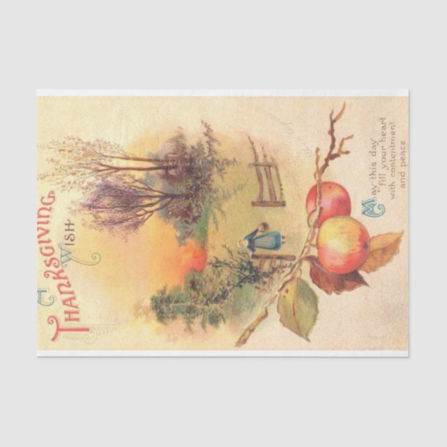 Design der Vintagen Erntedank-Mix-Serie 5 Seidenpapier (Vorderseite)