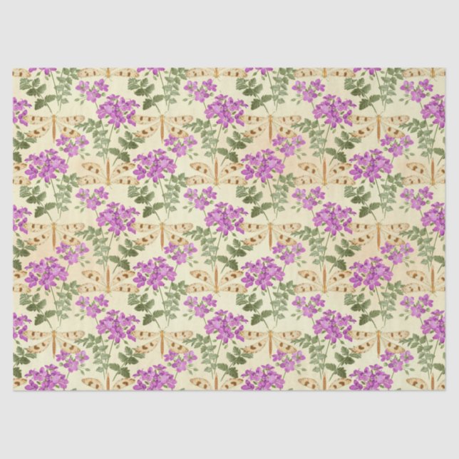 Design der Vintagen Libellen-Serie 10 Seidenpapier (Vorderseite)