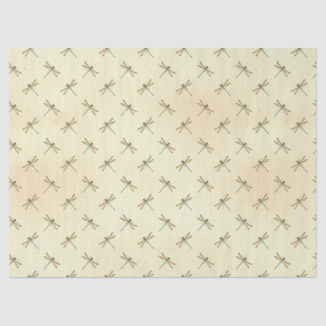 Design der Vintagen Libellen-Serie 9 Seidenpapier (Vorderseite)