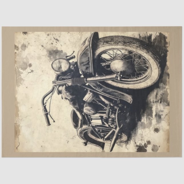 Design der Vintagen Motorradserie #2 Seidenpapier (Vorderseite)