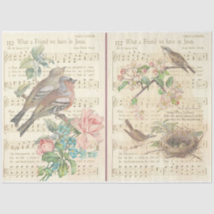 Design der Vintagen Vogelserie 3 Seidenpapier