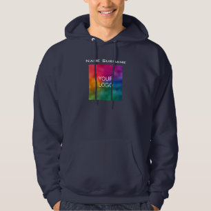Design der Vorderseite des Firmenlogos Navy Blue M Hoodie