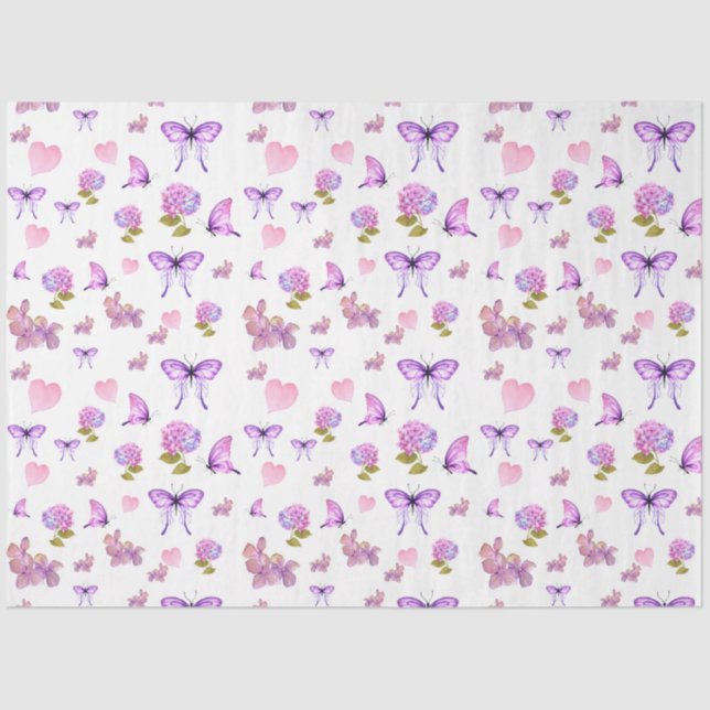 Design der Wasserfarbenserie Hydrangea 10 Seidenpapier (Vorderseite)