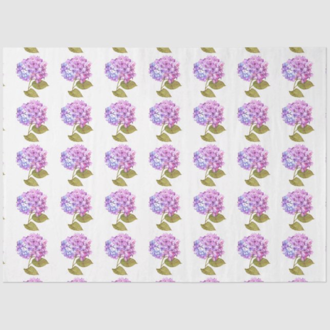 Design der Wasserfarbenserie Hydrangea 14 Seidenpapier (Vorderseite)