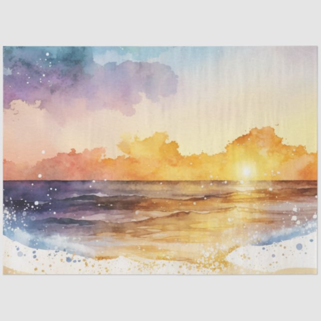 Design der Watercolor-Sonnenuntergänge 2 Seidenpapier (Vorderseite)