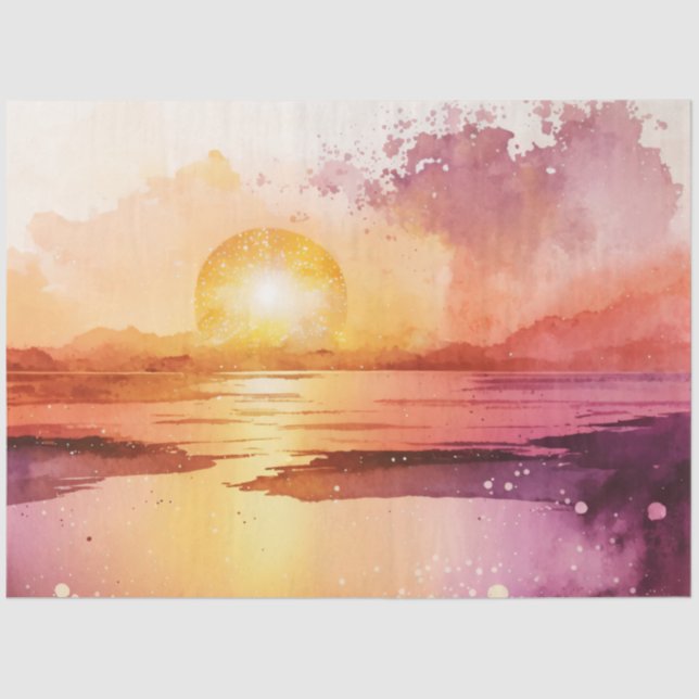 Design der Watercolor-Sonnenuntergänge 3 Seidenpapier (Vorderseite)