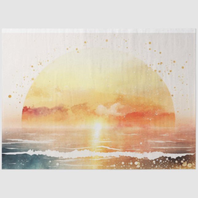 Design der Watercolor-Sonnenuntergänge 4 Seidenpapier (Vorderseite)