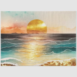Design der Watercolor-Sonnenuntergänge 6 Seidenpapier